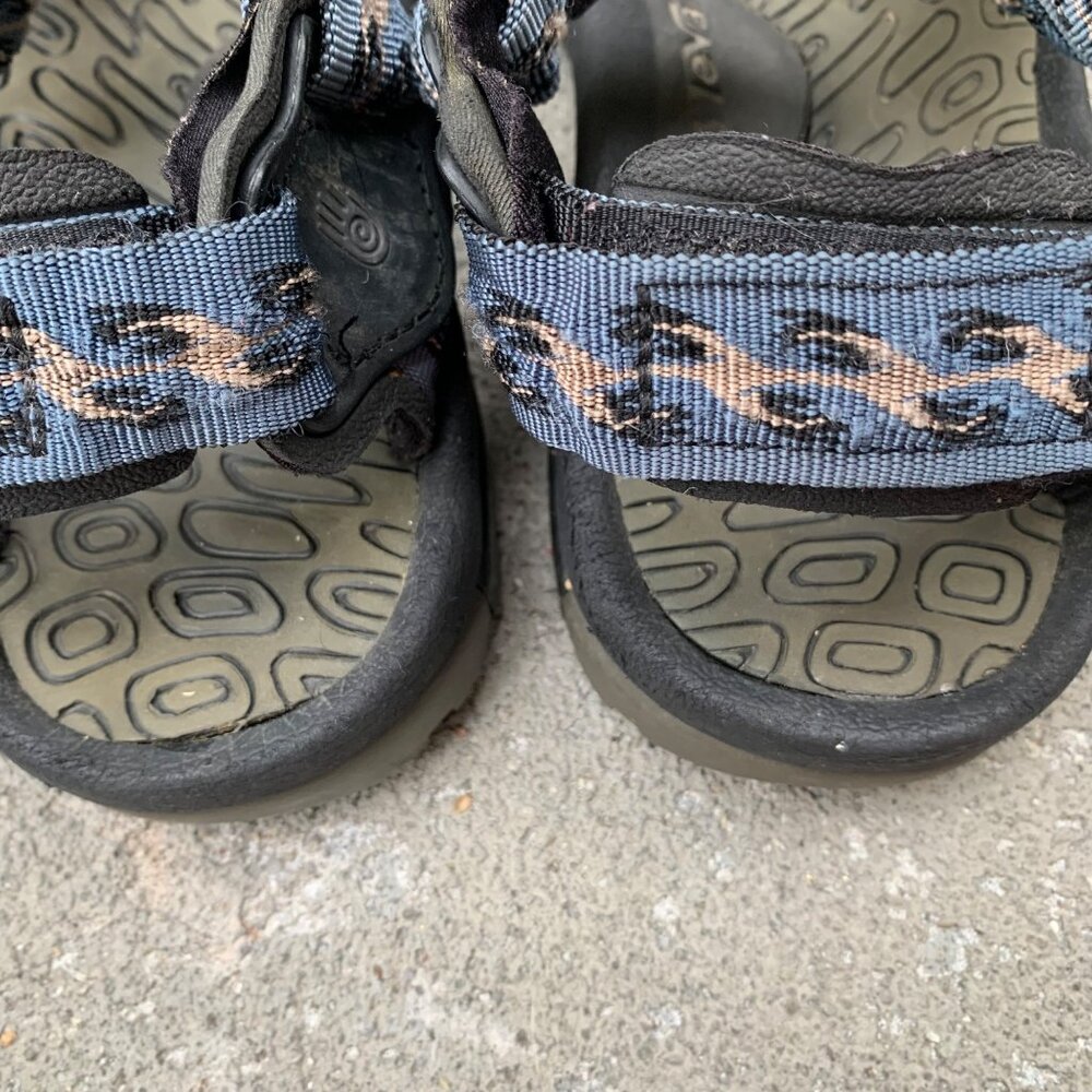 TEVA Geometric Sport Sandals Mens 10 Black Blue Shoes Outdoor Adventure Footwear - Picture 7 of 11